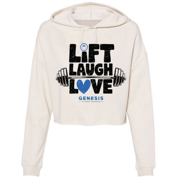 LIFT LAUGH LOVE - WOMEN'S CROP HOODIE - $RGNT7K$ Thumbnail