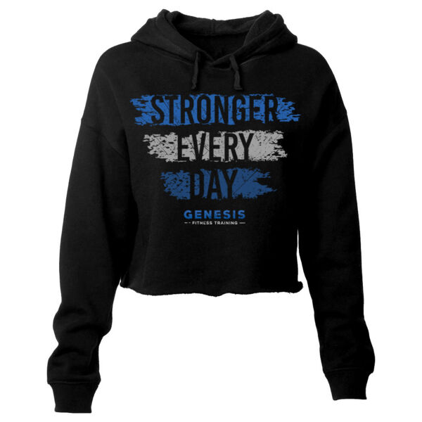 STRONGER EVERY DAY - WOMEN'S CROP HOODIE - $TBJ475$ Thumbnail