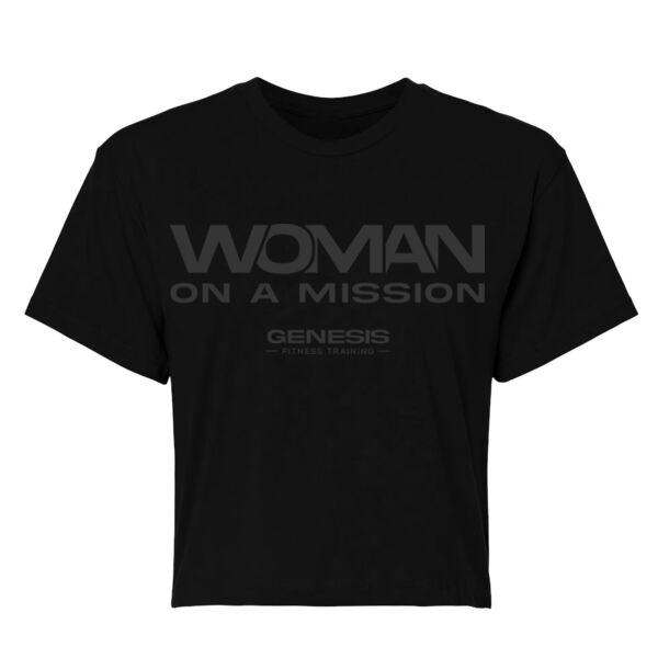 WOMAN ON A MISSION - WOMEN'S CROP T-SHIRT - $VR42XG$ Thumbnail
